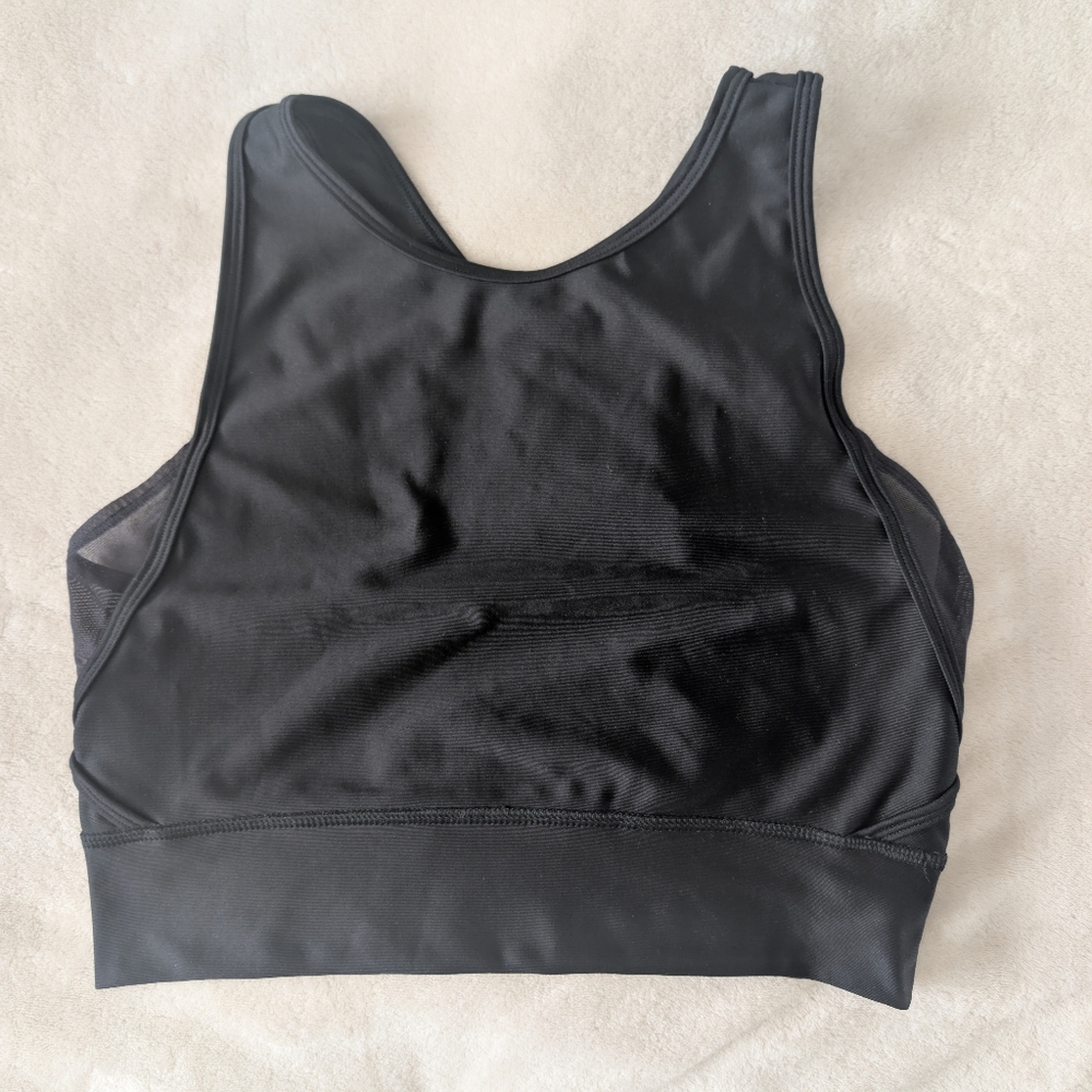3/$30 Black High Neck Sports Crop Tank